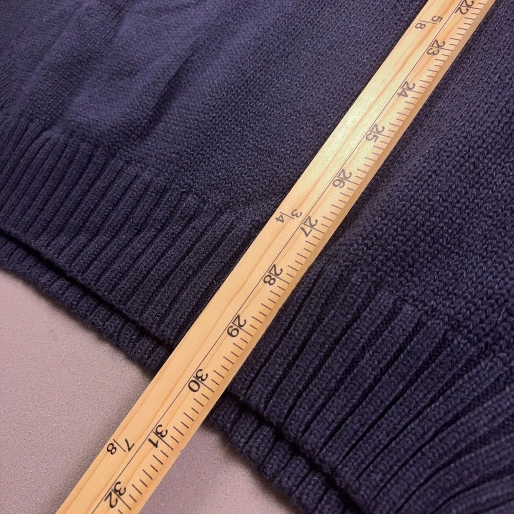 Nautica Mens XL Navy Blue Cotton Crewneck American Flag Graphic Sweater NWT